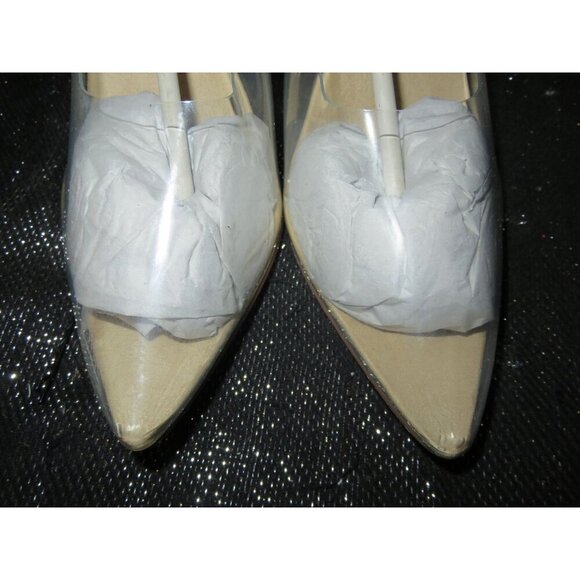 BOGO Cape Robbin Glass Doll Clear Nude Pointed Toe Lucite Glass Heel Pumps - Picture 2 of 12